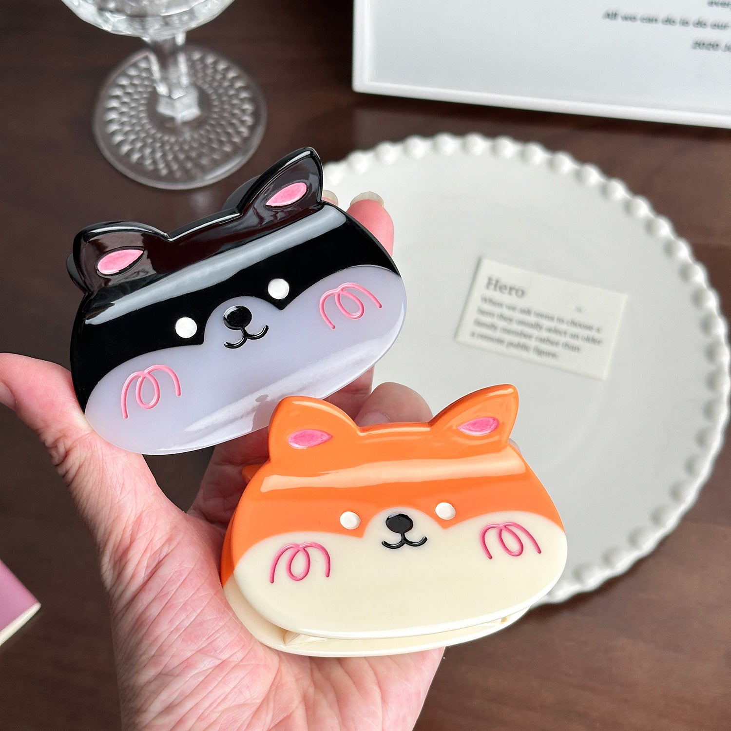 Cute Sweet Puppy Dog Shaped Acrylic Waterproof Lightweight High Quality Hair Claw Clips for Girls Women Kids Daily Use Fashion