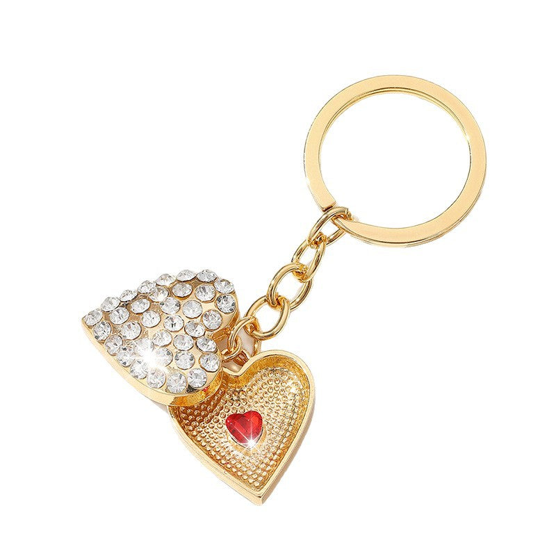 Heart & Pearl Diamond Keychain Gift Set | Luxury Key Ring for Women