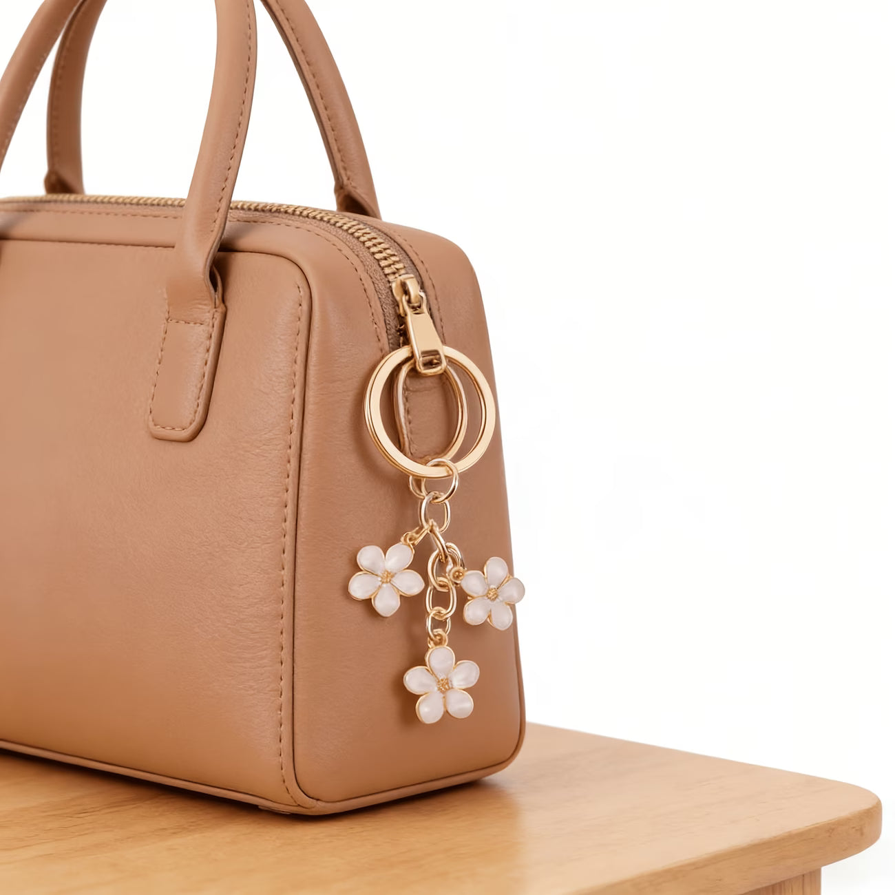 Floral Metal Keychain - Cherry Blossom Bag Pendant Charm
